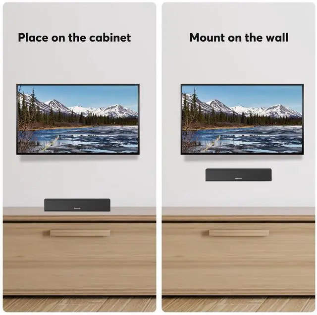 Alt view image 6 of 7 - 2.1 Sound Bar for Smart TV with Built-in Subwoofer, 6 Levels Voice Enhancement, 15 Inches Small TV Soundbar Speakers with Bluetooth 5.3/ARC/Optical/AUX/USB Connection, 3 EQ Modes, Wall Mount