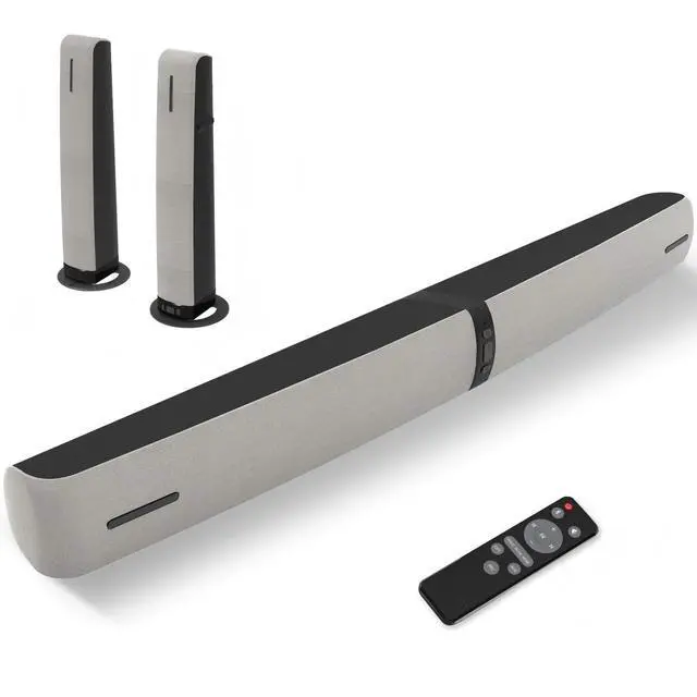 Main image of Sound Bar for Smart TV, 90W Soundbar with Bluetooth 5.3/ARC/Optical/AUX Connect, Auto Volume Boost, 3 Customizable Equalizer Modes, 2 in 1 Detachable Soundbar for TV/PC/Gaming/Projectors