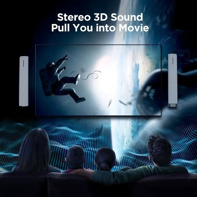 Alt view image 5 of 7 - Sound Bar for Smart TV, 90W Soundbar with Bluetooth 5.3/ARC/Optical/AUX Connect, Auto Volume Boost, 3 Customizable Equalizer Modes, 2 in 1 Detachable Soundbar for TV/PC/Gaming/Projectors