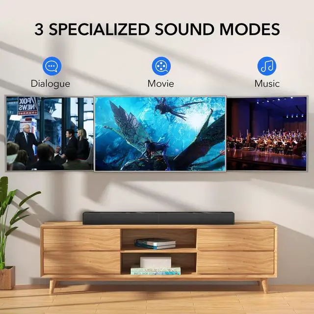 Alt view image 2 of 7 - Sound Bar for TV, Surround Sound System, TV Speaker Soundbar with Bluetooth/HDMI ARC/Optical/AUX/USB, 31 Inch