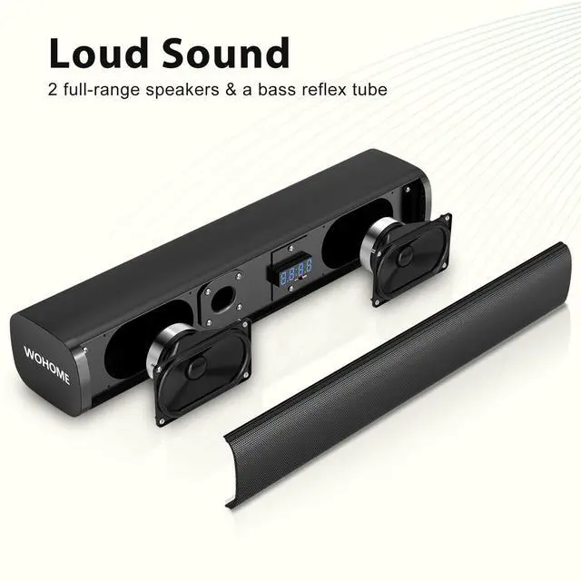 Alt view image 3 of 6 - Sound Bar for Smart TV with Wired Subwoofers, 2.1 Channel Small TV Soundbar Speakers, Home Theater Surround Sound System, Bluetooth 5.3/ ARC/Optical/AUX Connectivity