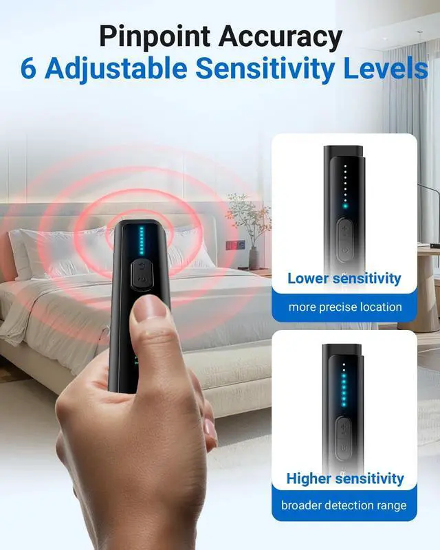 Alt view image 5 of 7 - Hidden Camera Detectors 6-in-1 Hidden Bug and Camera Detector GPS Tracker Detector for Travel, Hotels, Car