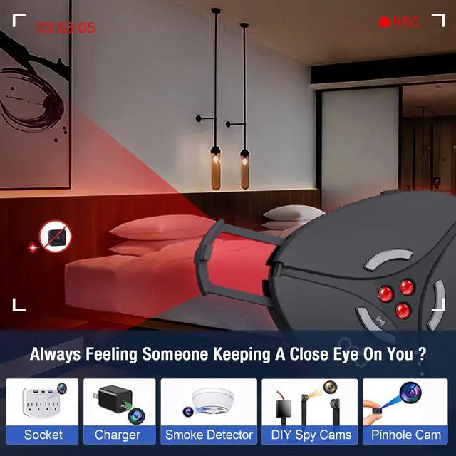 Alt view image 3 of 7 - GPS Tracker Detector & Signal Detector Portable Hidden Camera Detector and Tracker Detector with Alarm & Flashlight, Travel Security Keychain for Women