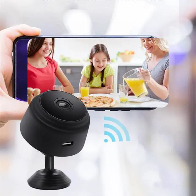 Alt view image 4 of 7 - Mini Spy Camera Hidden Camera Video Recorder Room Camera WiFi Home Security Camera Night Vision Live Feed Playback Phone App Control
