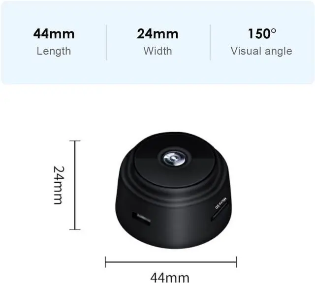 Alt view image 7 of 7 - Mini Spy Camera Hidden Camera Video Recorder Room Camera WiFi Home Security Camera Night Vision Live Feed Playback Phone App Control
