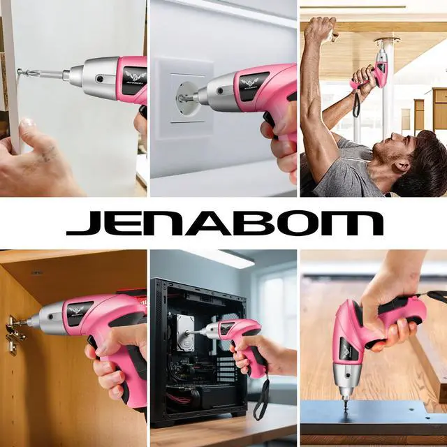 Alt view image 7 of 7 - Cordless Electric Screwdriver, 3.6V Rechargeable Power Screwdriver with 26pcs Driver Bit, Ideal for Small Projects, Home DIY&Women, Pink