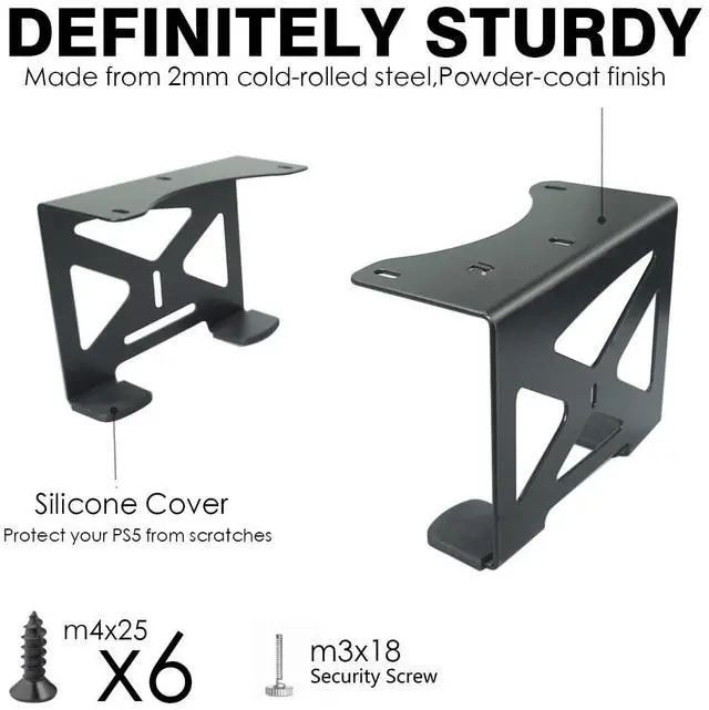 Alt view image 2 of 7 - Under Desk Holder for PS5/PS5 Slim/Pro,Stealth Mount Compaitble with PlayStation 5 Disc & Digital Edition Console,Space Saving,DP-05