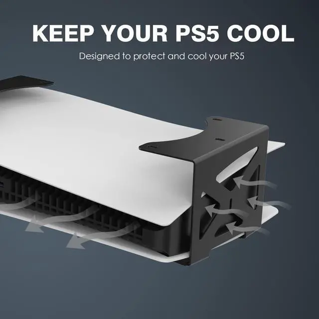 Alt view image 6 of 7 - Under Desk Holder for PS5/PS5 Slim/Pro,Stealth Mount Compaitble with PlayStation 5 Disc & Digital Edition Console,Space Saving,DP-05