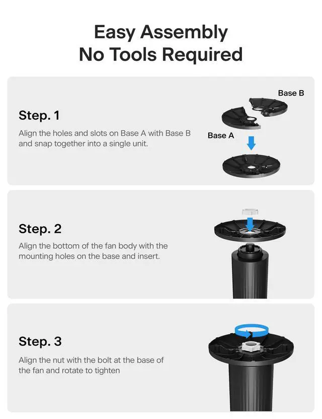 Alt view image 5 of 6 - 30-Inch Oscillating Tower Fan for Bedroom 3 Speed, Quiet Tower Fan with Remote ControL, Small Fan, 7-Hour Timer ETL Certified, Black