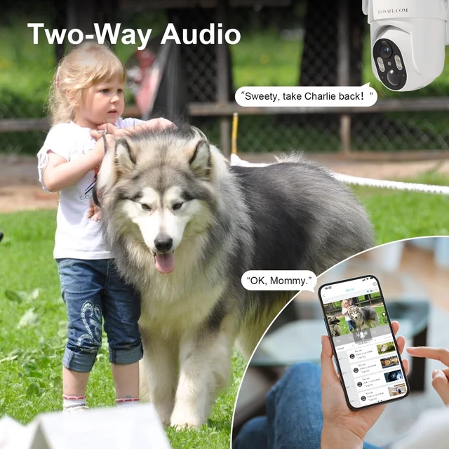 Alt view image 6 of 7 - HOSAFE.COM WiFi Solar Security Cameras Wireless Outdoor with 2K HD View | 360° PTZ Remote Security Camera Outdoor Wireless, Free Cloud Storage, 3MP Color Night Vision, Smart Detection, IP66