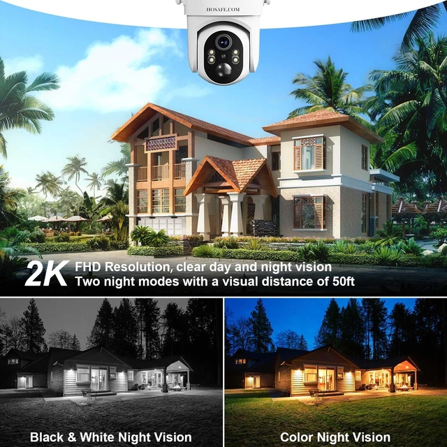 Alt view image 7 of 7 - HOSAFE.COM WiFi Solar Security Cameras Wireless Outdoor with 2K HD View | 360° PTZ Remote Security Camera Outdoor Wireless, Free Cloud Storage, 3MP Color Night Vision, Smart Detection, IP66