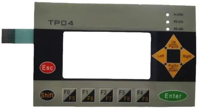 Main image of TP04G-AS1, TP04G-AS2, and TP02G-AS1 type text display membrane keyboard button operation panel
