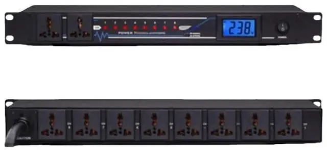 Main image of 4-channel power sequencer, stage conference management and control universal socket, SR-328 LCD display