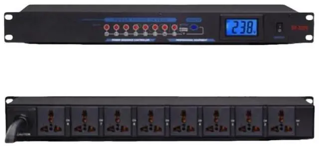Main image of 2-channel power sequencer, stage conference management and control universal socket, SR-328 LCD display