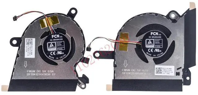 Main image of Cooling fans DFS5K123043638 and DFS5K223052838 for X13 GV301 GV301Q GV301QC GV301QE GV301QH series laptops.