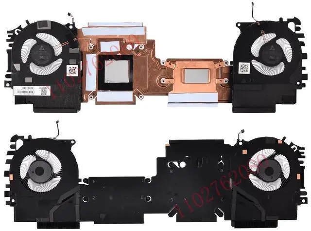 Main image of CPU+GPU cooling fans with heatsinks for 15 G7 G8 series laptops, models M17047-001, ND75C53-19L06, ND75C52-19L05, DC5V 0.5A.