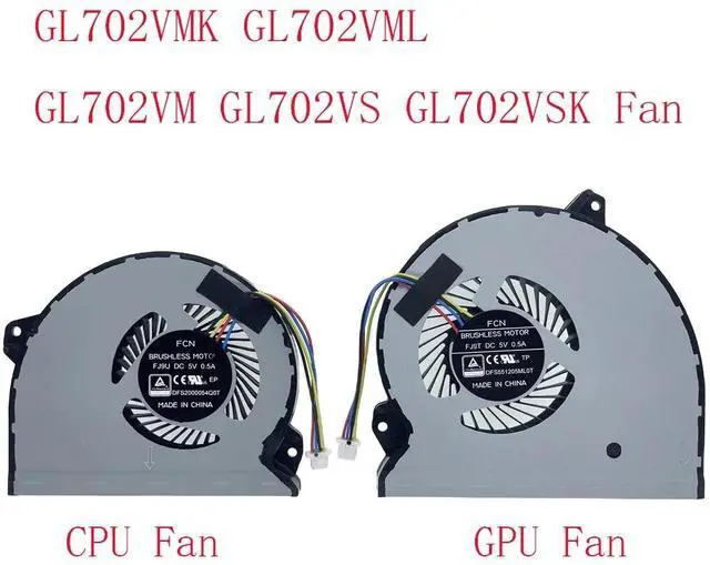 Main image of CPU + GPU cooling fans for GL702VMK, GL702VML, GL702VM, GL702VS, and GL702VSK series laptops.