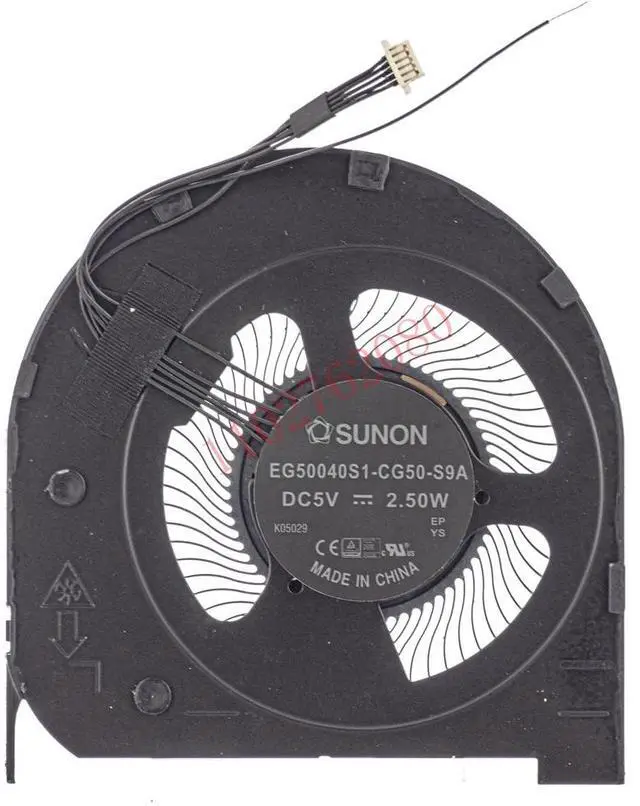 Main image of CPU cooling fan for T490S, T495S, and T14S series laptops, model EG50040S1-CG50-S9A, DC5V 2.5W.