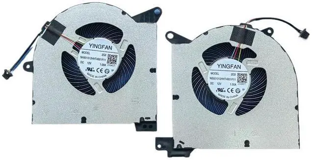 Main image of CPU+GPU cooling fan for L16/L16W laptops, model number NB801012HHT4B01F11, DC12V 1A.