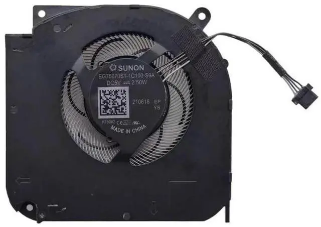 Main image of Laptop CPU + GPU cooling fan, compatible with THER7GK5M6-1411 GK5MP6O EG75070S1-1C100-S9A DC5V 2.50W 4-pin.