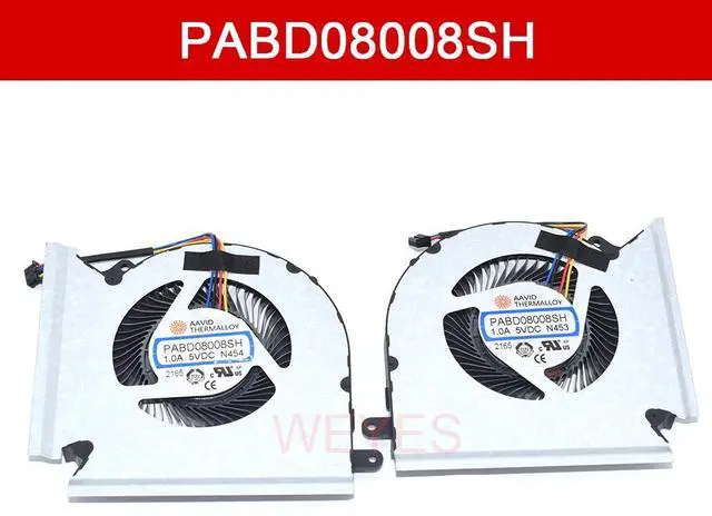 Main image of Suitable for GE66 GP66 GL66 MS-1541 MS-1542 laptop CPU GPU cooling fan 4PINS DC5V 1.0A radiator PABD08008SH N453 N454