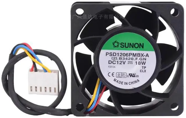 Main image of Suitable for PSD1206PMBX-A 12V 18W 6038 extreme cooling fan, 16000RPM speed, 4-wire PWM dual ball bearing, suitable for server power supplies and industrial power supplies.