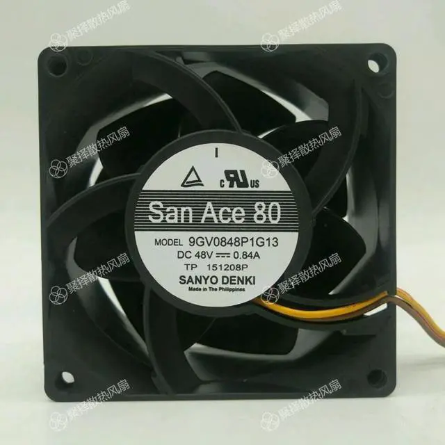 Main image of Suitable for motor 9GV0848P1G13 DC 48V 0.84A 80x80x38mm four-wire server cooling fan, high-speed airflow (CFM).