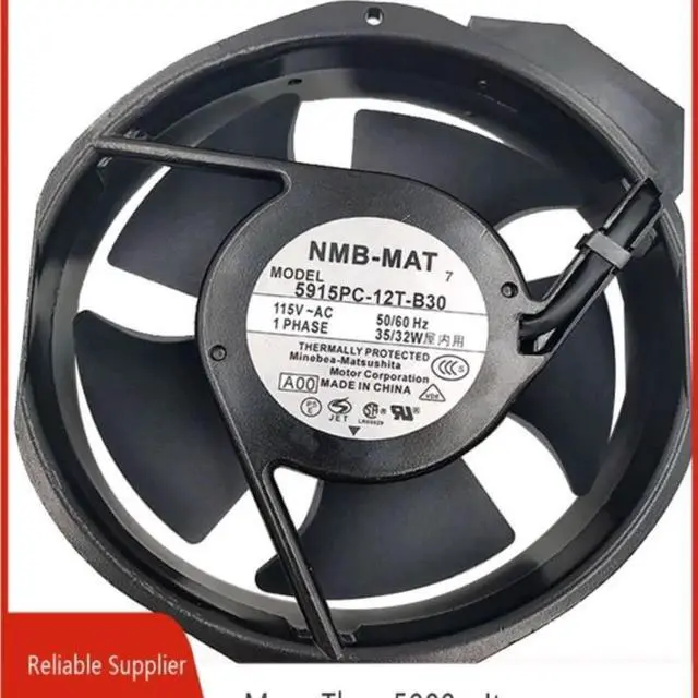 Main image of Suitable for 5915PC-12T-B30 172x150x38mm AC 115V high-temperature industrial metal cooling fan with overheat protection.