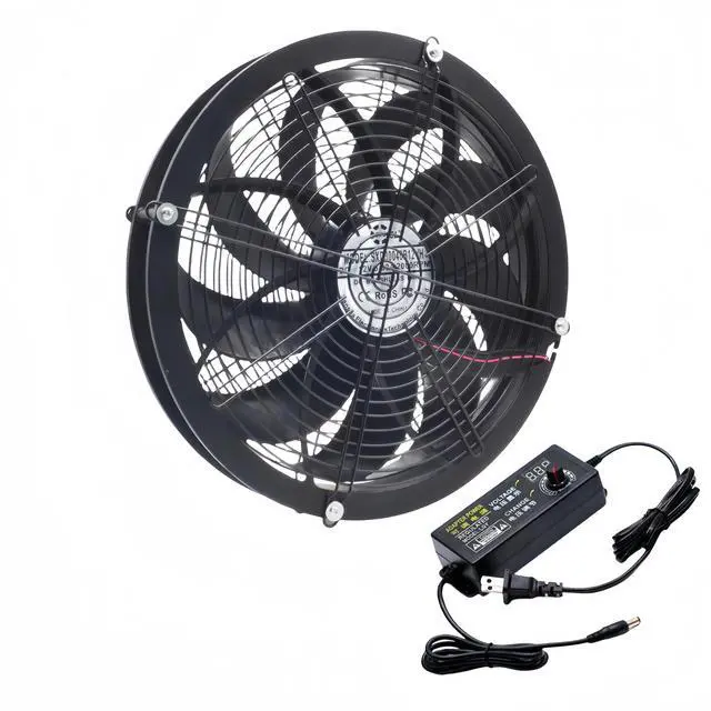 Main image of Circular 30cm x 4cm 12-inch 115V 230V Industrial Fan Speed Controller 730CFM High Airflow Metal Frame Greenhouse Server (EU Plug)