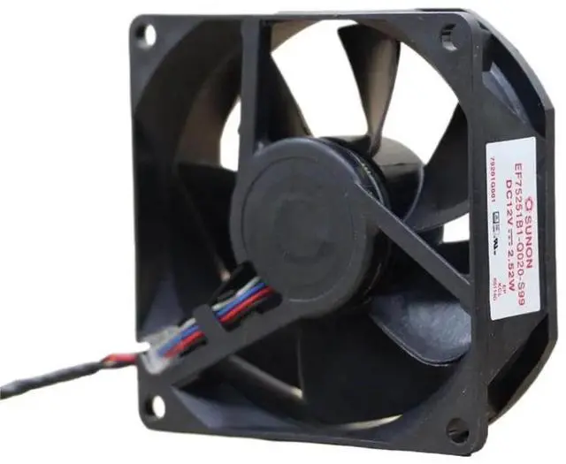 Main image of 12V 2.52W axial cooling fan for EF75251B1-Q020-S99 projector, housing dimensions 75x75x25mm.