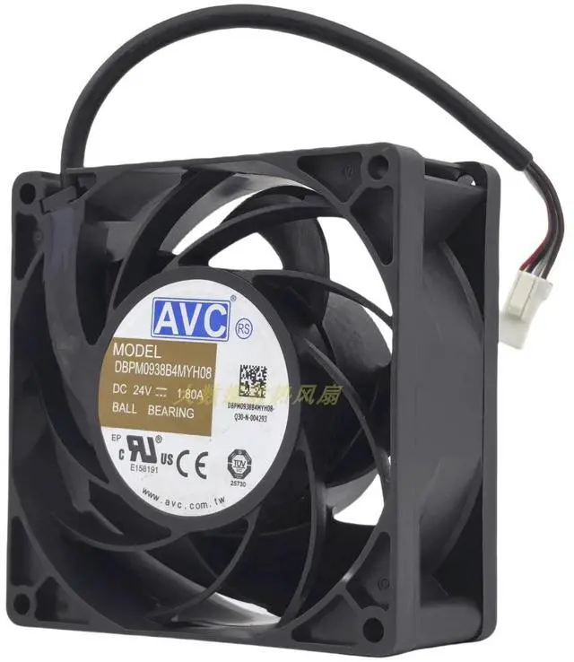 Main image of DBPM0938B4MYH08 24V DC 1.80A Industrial Fan | 90×90×38mm | IP68 Waterproof and Heat Dissipation | Dual Ball Bearings
