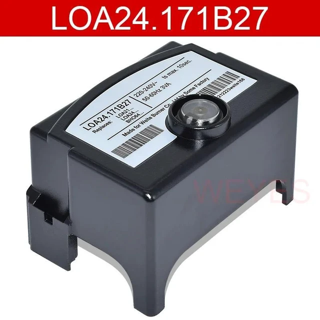 Main image of The LOA24.171B27 is a mechanical control box for burner sequence controllers using PLCs. It is suitable for oil burners and can replace the LOA24 series (white).