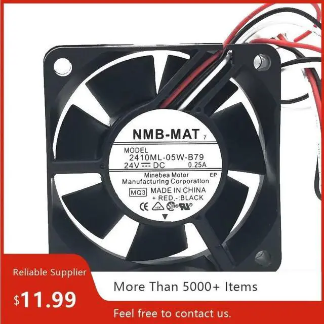 Main image of Suitable for 2410ML-05W-B79 6025 60mm x 25mm DC 24V 0.25A high-speed cooling fan with alarm function, suitable for industrial and inverter applications.