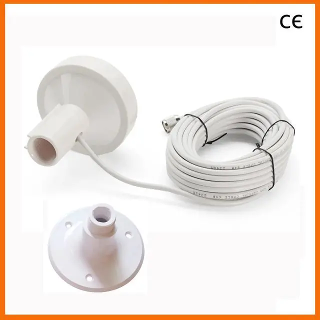 Main image of GA-015 Marine GPS Receiver Antenna with 10-meter cable and antenna bracket, suitable for GPSMAP ship navigation (SMA connector).