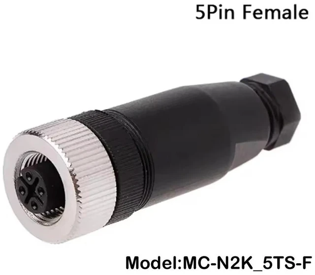Main image of MC-N2K_5TX nmea2k plug nmea2000 M12/5 pin self-assembly connector (5TS-female) waterproof
