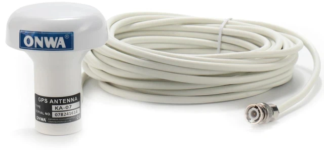 Main image of KA-07 Marine GPS Antenna, standard configuration includes 10-meter cable and BNC connector.