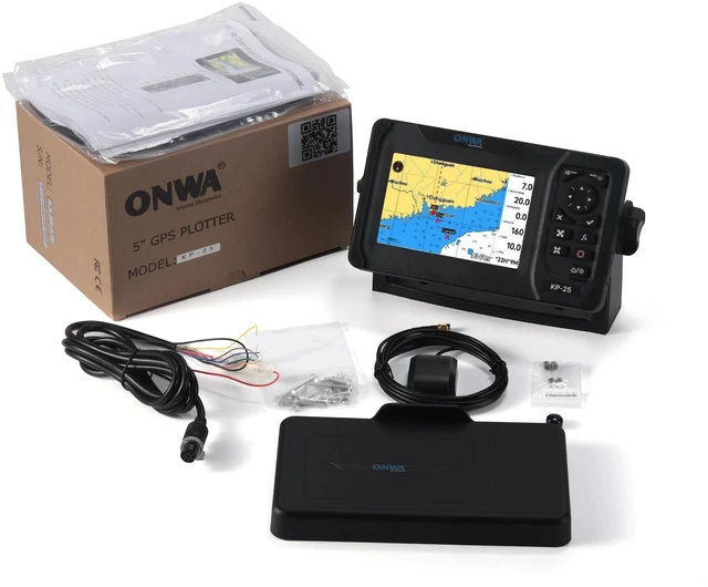 Main image of KP-25 5-inch Marine GPS Chart Analyzer, GPS SBAS Marine Navigation System, supports GPS and Galileo for vessels and ships, and supports NMEA 2000.