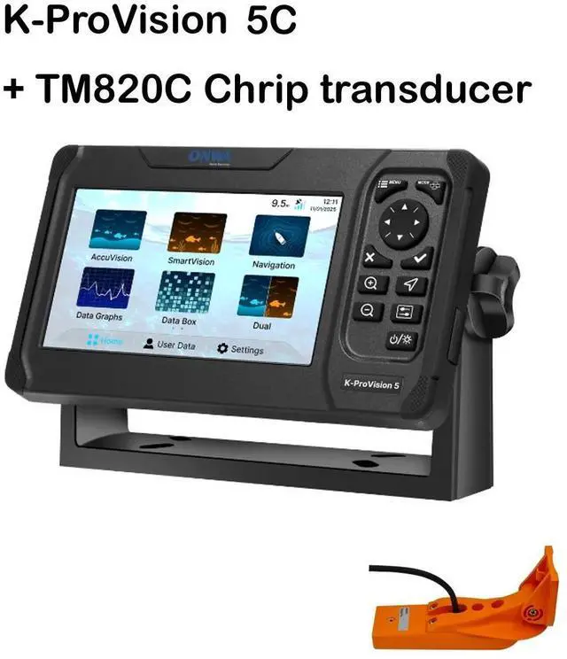 Main image of 5-inch K-ProVision 5C GPS/CHIRP fish finder, marine waterproof touchscreen enhanced GPS/CHIRP fish finder with sensor (with TM820C Chrip).