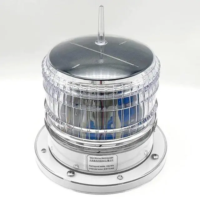 Main image of MNL-02 Solar-Powered Navigation Light, Waterproof, Light-Controlled Solar-Powered Aviation Obstruction Light, LED Marine Warning Light (Blue)