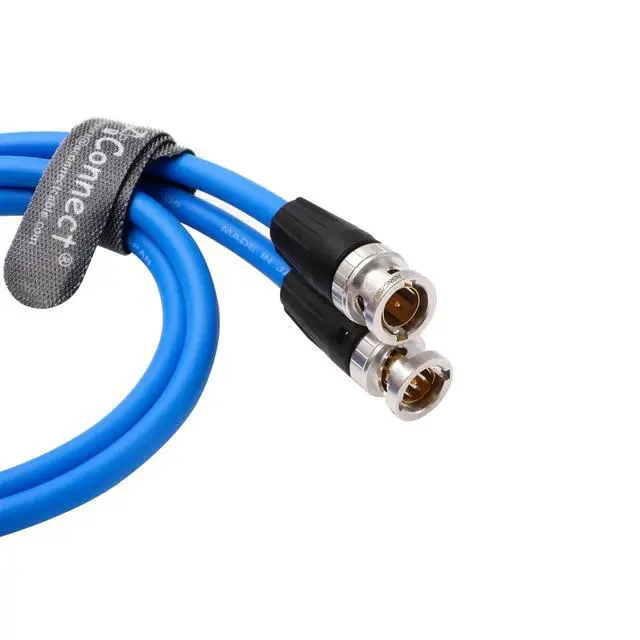 Main image of 12G High-Definition SDI Cable, BNC Male-to-Male Straight 75 Ohm Coaxial Cable, Precision Video Cable, Blue, 5 Meters