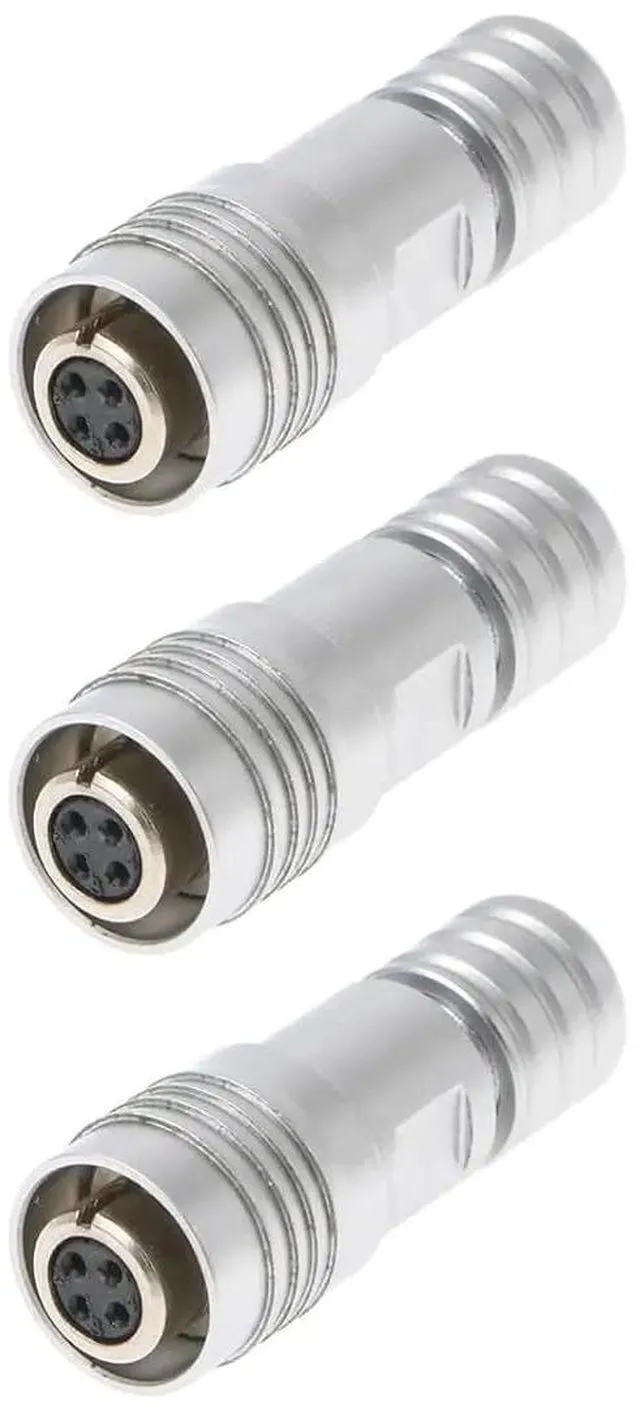 Main image of 4-pin female push-pull aviation connector for ZCAM-E2-S6, E2-F6, and E2-F8 cameras, waterproof AConnect, 3-pack
