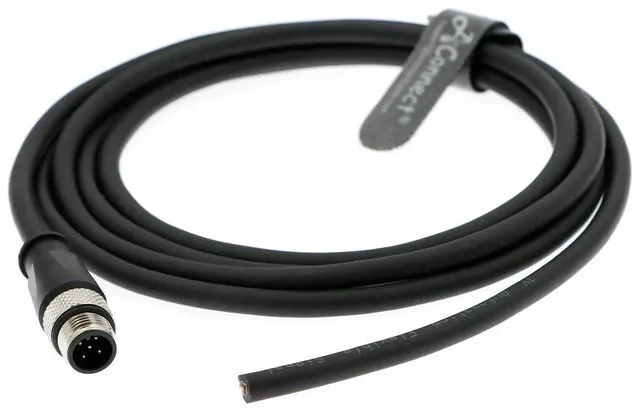 Main image of M12 5-pin male type A straight-through bare wire connector, aviation socket, industrial camera cable connector (2M)