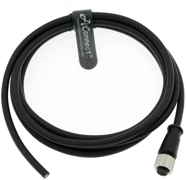 Main image of M12 A type 5-pin female to open-end power I/O cable chain, suitable for cameras, 6009868 DOL-1205-G05M sensor and actuator cable.