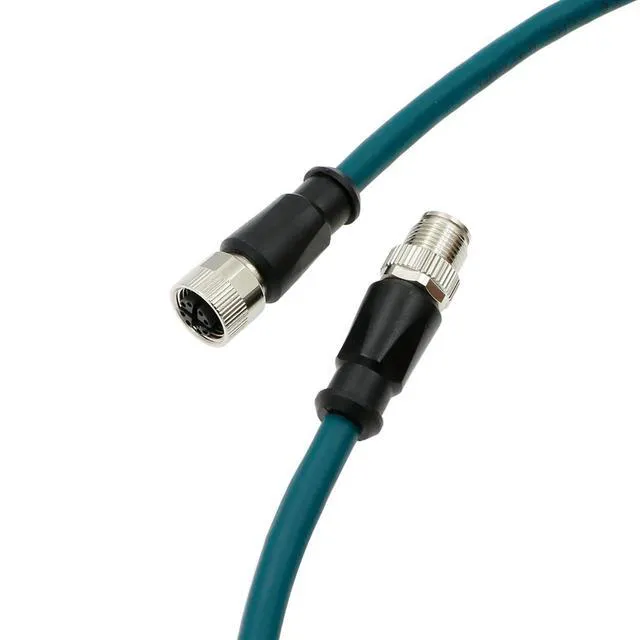 Main image of M12 8-pin X-Code male-to-female aviation sensor industrial cable, highly flexible shielded, suitable for device networks and fieldbus modules (1M).