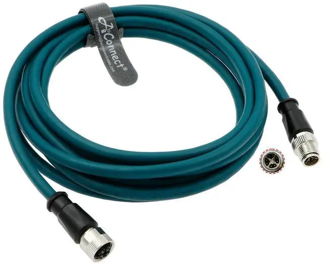 Main image of M12 8-pin X-Code male-to-female aviation sensor industrial cable, highly flexible shielded, suitable for device networks and fieldbus modules (300CM).