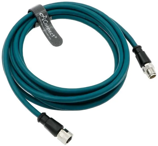 Main image of M12 8-pin X-Code male-to-female aviation sensor industrial cable, highly flexible shielded, suitable for device networks and fieldbus modules (2M).