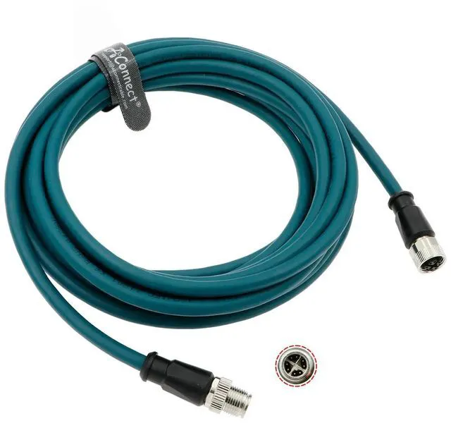 Main image of M12 8-pin X-Code male-to-female aviation sensor industrial cable, highly flexible shielded, suitable for device networks and fieldbus modules (5M).