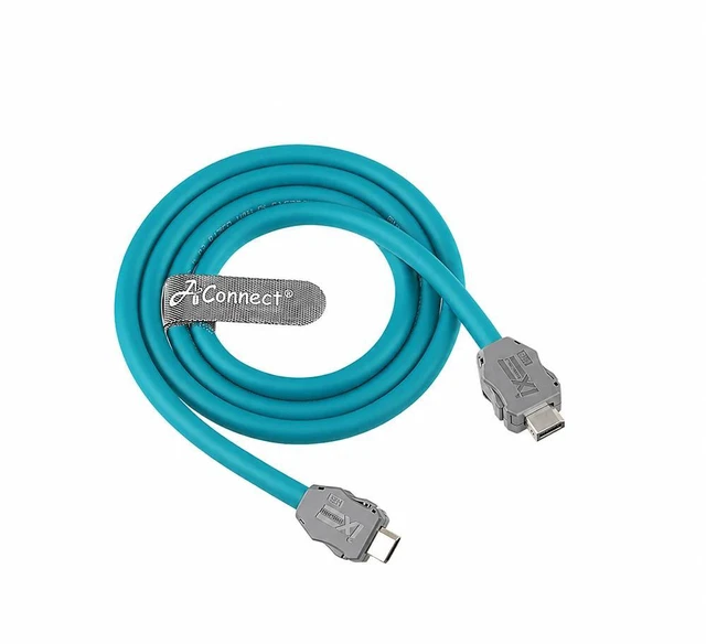 Main image of IX30G-A-10S-CV A-Key Cat6a shielded Ethernet cable, suitable for PLCs, machine vision, automation sensors, and high-flexibility cable chains (10M) (Green).