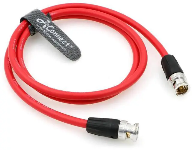 Main image of 12G High Definition BNC SDI BNC Cable, BNC male-to-male 75 Ohm Coaxial Cable, suitable for 4K cameras, red, 50 cm, flexible.
