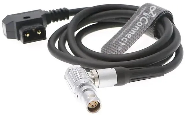 Main image of P-tap D-tap to right angle 1B 6-pin female power cable for Red Scarlet Epic, flexible 3.3 ft (1 m)